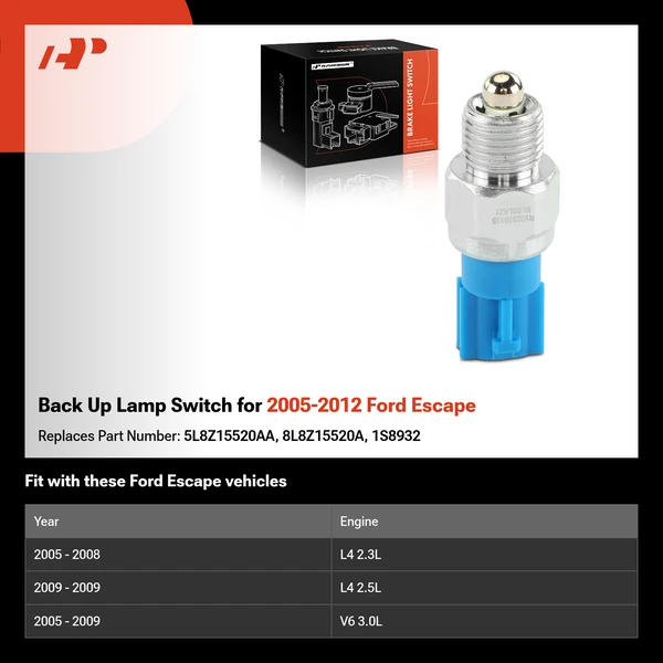 Back Up Lamp Switch for 2005-2012 Ford Escape