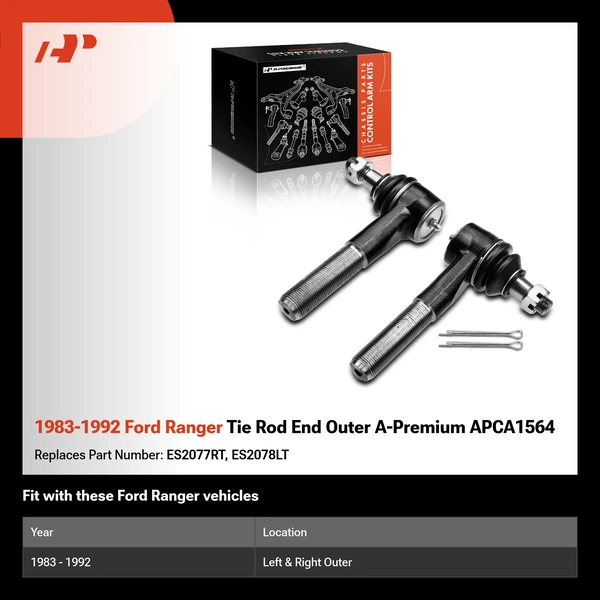 1983-1992 Ford Ranger Tie Rod End Outer A-Premium APCA1564