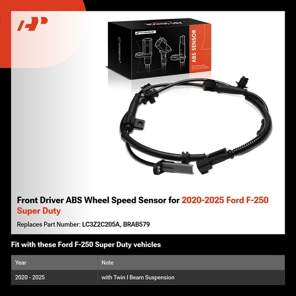 Front Driver ABS Wheel Speed Sensor for 2020-2025 Ford F-250 Super Duty