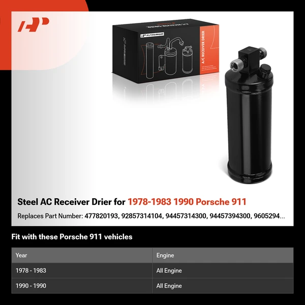 Steel AC Receiver Drier for 1978-1983 1990 Porsche 911