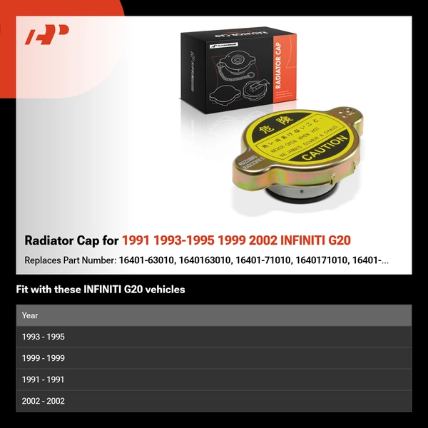 Radiator Cap for 1991 1993-1995 1999 2002 INFINITI G20