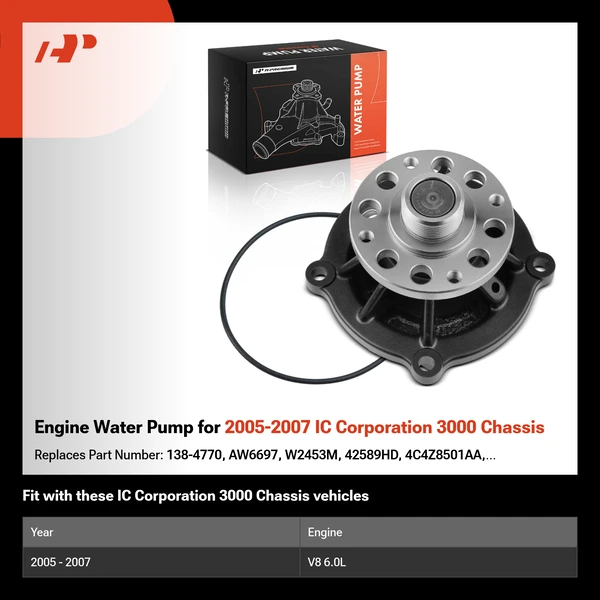 Engine Water Pump for 2005-2007 IC Corporation 3000 Chassis