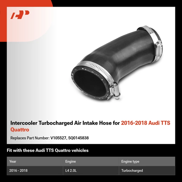 Intercooler Turbocharged Air Intake Hose for 2016-2018 Audi TTS Quattro