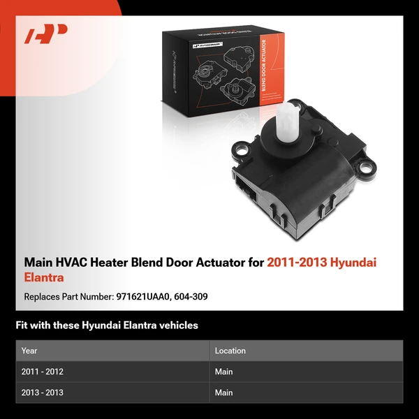 Main HVAC Heater Blend Door Actuator for 2011-2013 Hyundai Elantra