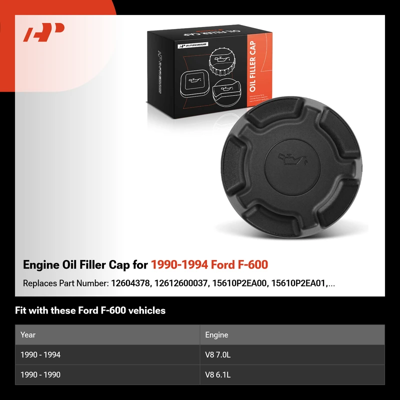 Engine Oil Filler Cap for 1990-1994 Ford F-600