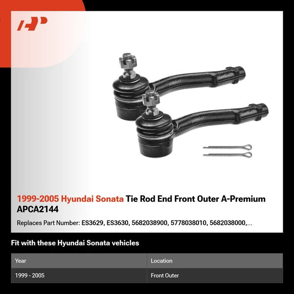 1999-2005 Hyundai Sonata Tie Rod End Front Outer A-Premium APCA2144