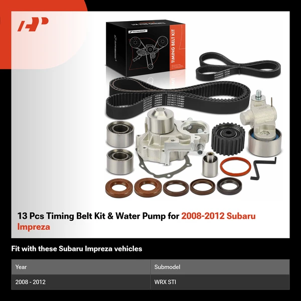 13 Pcs Timing Belt Kit & Water Pump for 2008-2012 Subaru Impreza