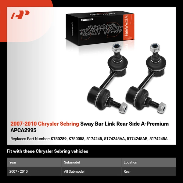 2007-2010 Chrysler Sebring Sway Bar Link Rear Side A-Premium APCA2995