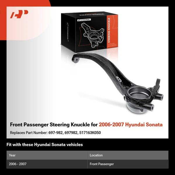 Front Passenger Steering Knuckle for 2006-2007 Hyundai Sonata