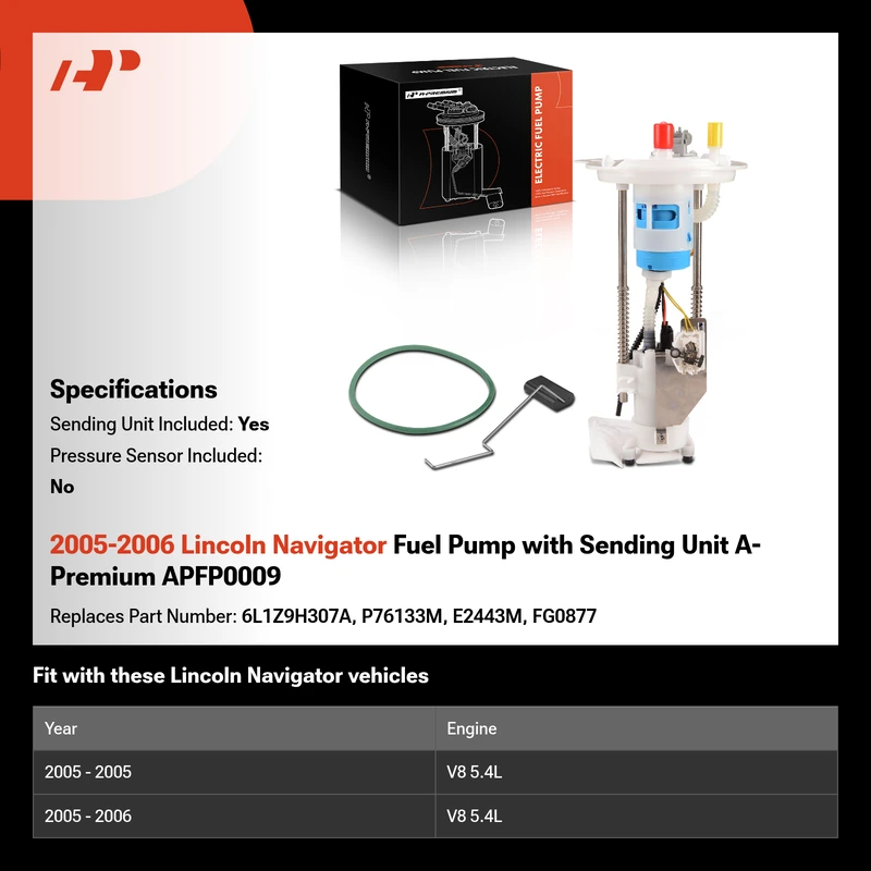 2005-2006 Lincoln Navigator Fuel Pump with Sending Unit A-Premium APFP0009