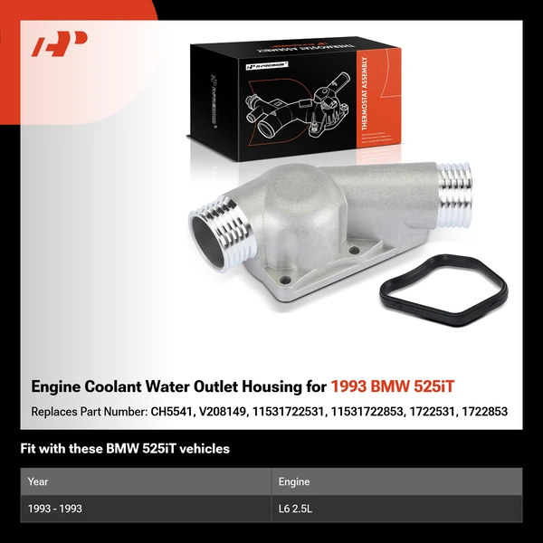 Engine Coolant Water Outlet Housing for 1993 BMW 525iT