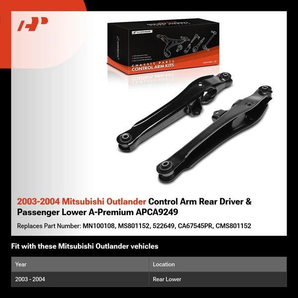 2003-2004 Mitsubishi Outlander Control Arm Rear Driver & Passenger Lower A-Premium APCA9249