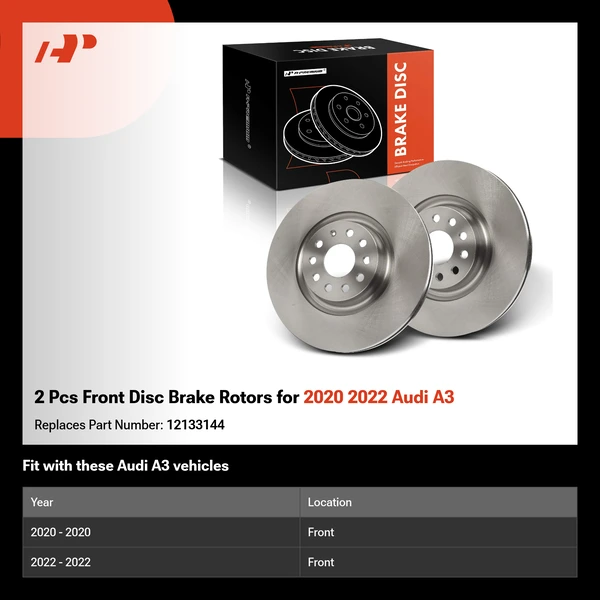 2 Pcs Front Disc Brake Rotors for 2020 2022 Audi A3