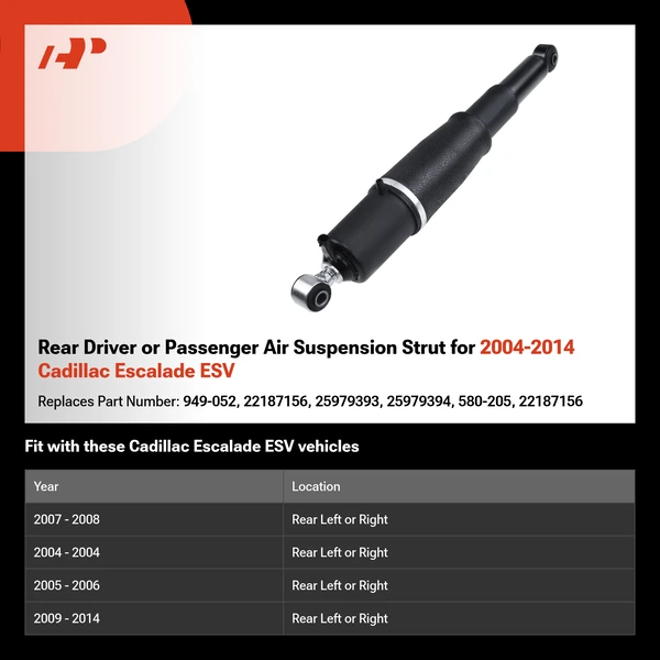 Rear Driver or Passenger Air Suspension Strut for 2004-2014 Cadillac Escalade ESV
