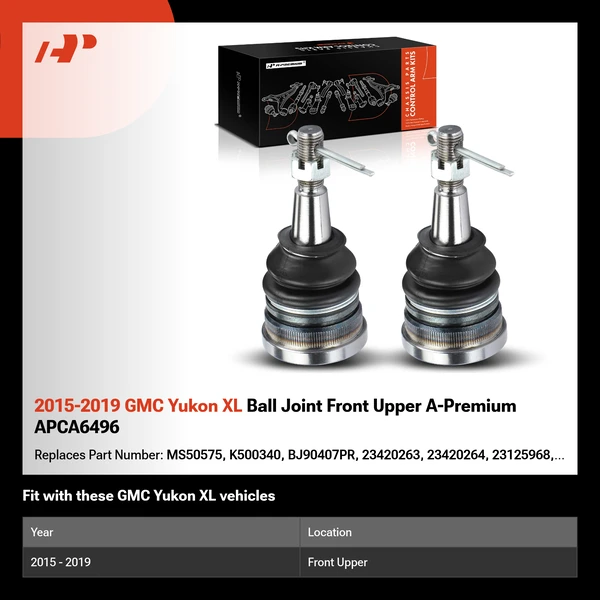 2015-2019 GMC Yukon XL Ball Joint Front Upper A-Premium APCA6496