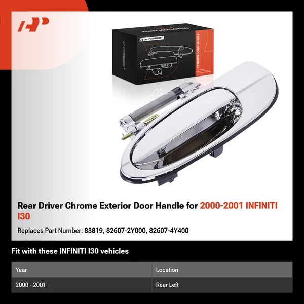 Rear Driver Chrome Exterior Door Handle for 2000-2001 INFINITI I30