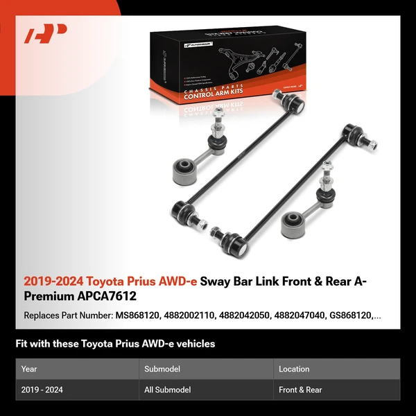 2019-2024 Toyota Prius AWD-e Sway Bar Link Front & Rear A-Premium APCA7612
