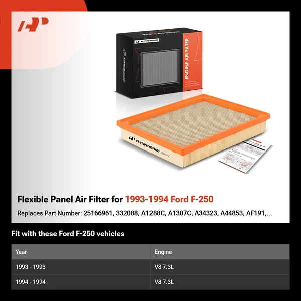 Flexible Panel Air Filter for 1993-1994 Ford F-250