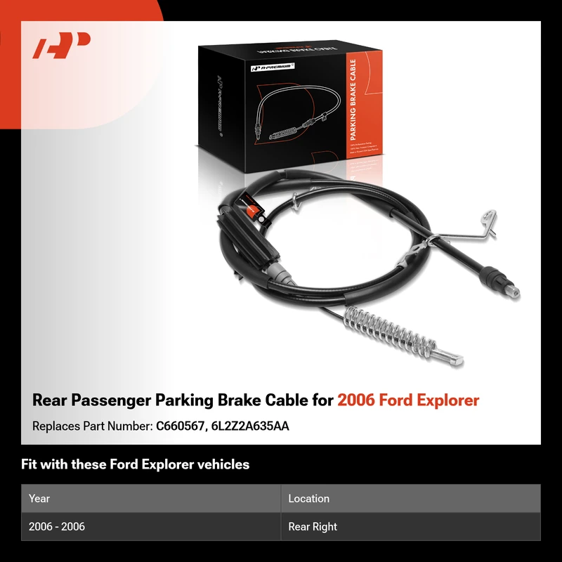 Rear Passenger Parking Brake Cable for 2006 Ford Explorer