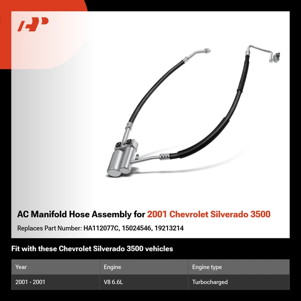 AC Manifold Hose Assembly for 2001 Chevrolet Silverado 3500