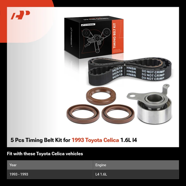 5 Pcs Timing Belt Kit for 1993 Toyota Celica 1.6L l4