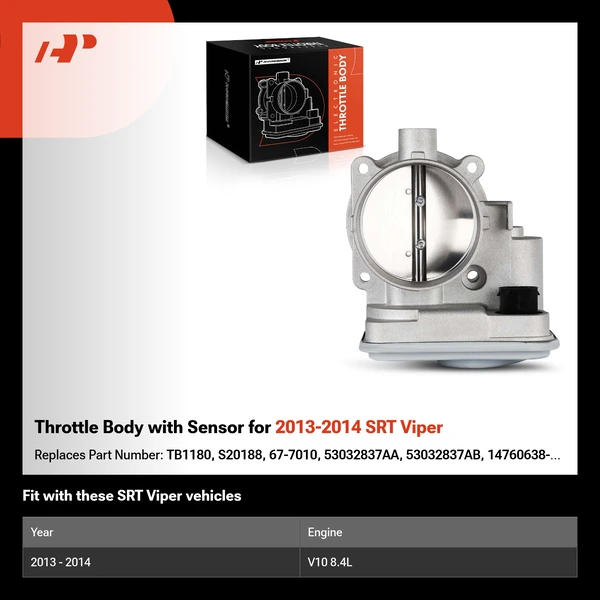 Throttle Body with Sensor for 2013-2014 SRT Viper