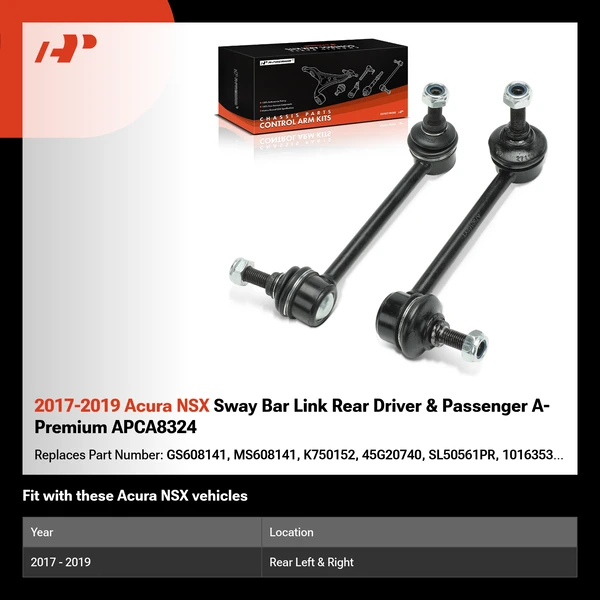 2017-2019 Acura NSX Sway Bar Link Rear Driver & Passenger A-Premium APCA8324