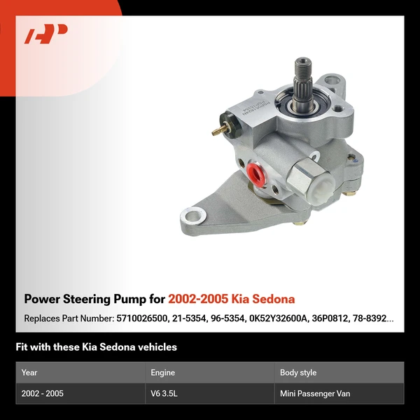 Power Steering Pump for 2002-2005 Kia Sedona