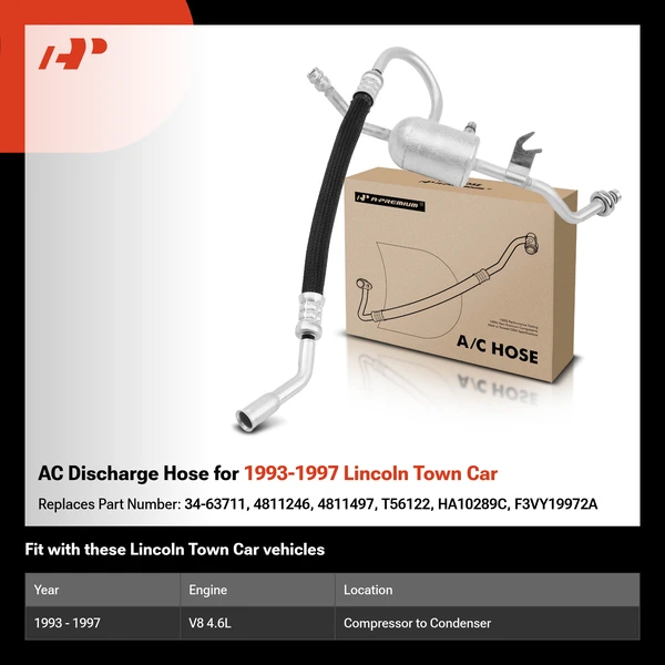 AC Discharge Hose for 1993-1997 Lincoln Town Car