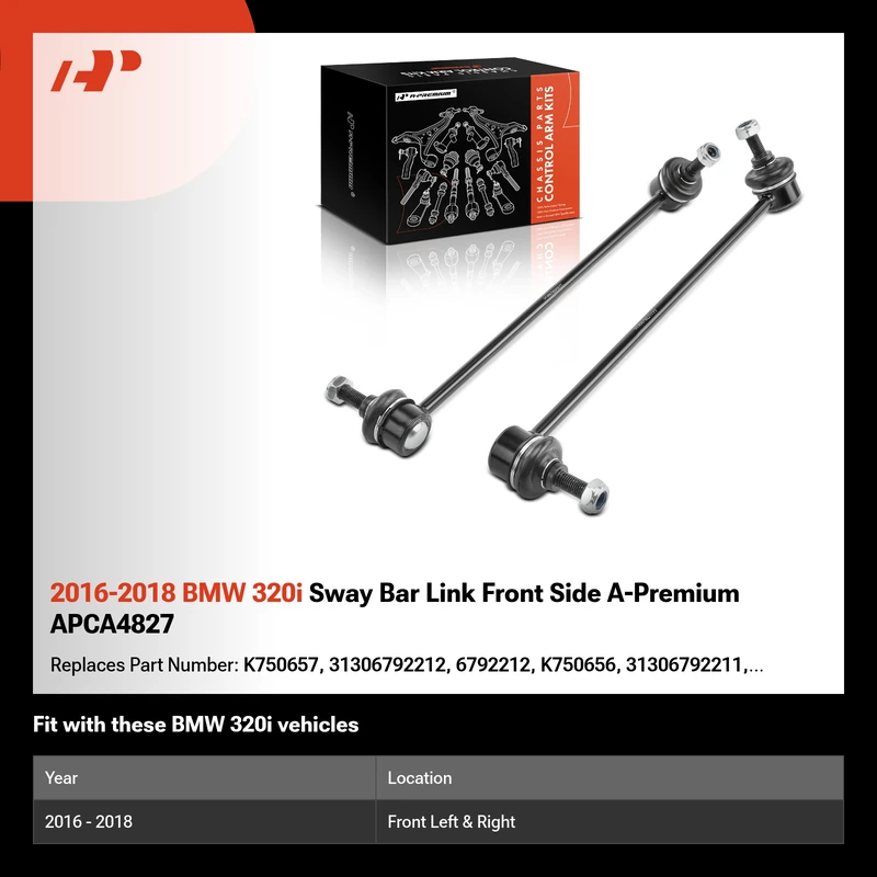 2016-2018 BMW 320i Sway Bar Link Front Side A-Premium APCA4827