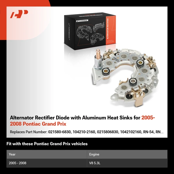 Alternator Rectifier Diode with Aluminum Heat Sinks for 2005-2008 Pontiac Grand Prix