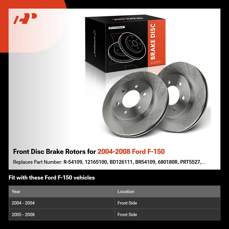 Front Disc Brake Rotors for 2004-2008 Ford F-150
