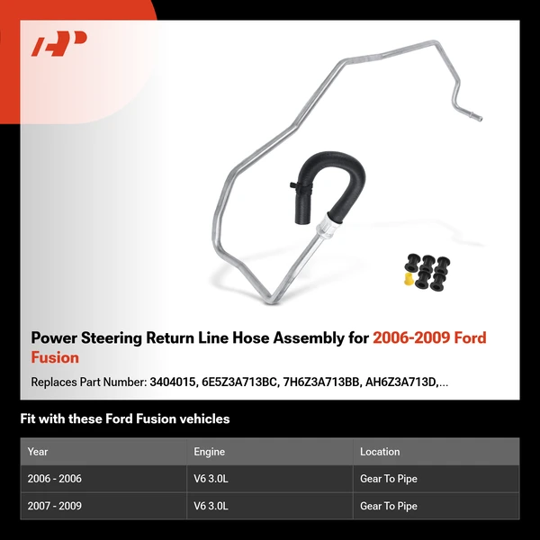 Power Steering Return Line Hose Assembly for 2006-2009 Ford Fusion