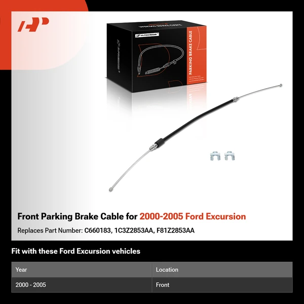 Front Parking Brake Cable for 2000-2005 Ford Excursion