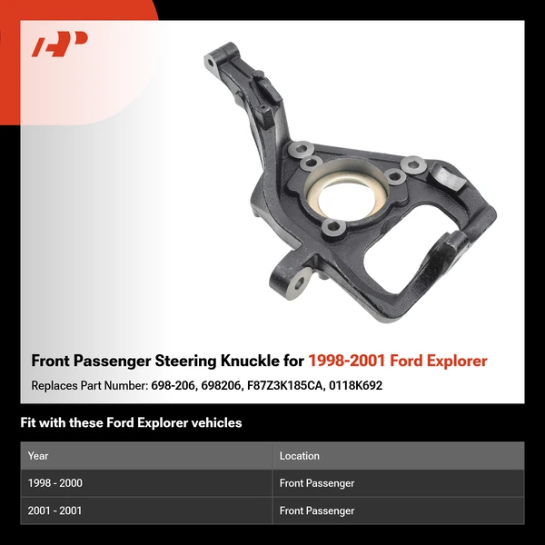 Front Passenger Steering Knuckle for 1998-2001 Ford Explorer