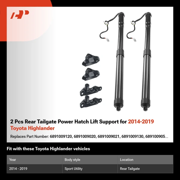 2 Pcs Rear Tailgate Power Hatch Lift Support for 2014-2019 Toyota Highlander