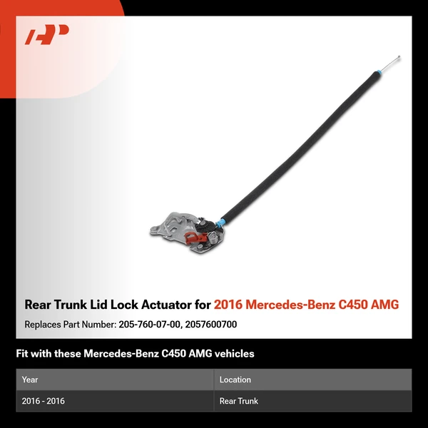 Rear Trunk Lid Lock Actuator for 2016 Mercedes-Benz C450 AMG