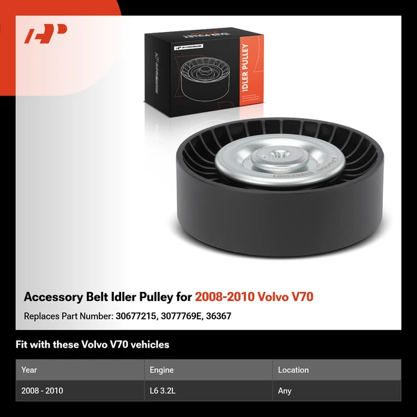 Accessory Belt Idler Pulley for 2008-2010 Volvo V70