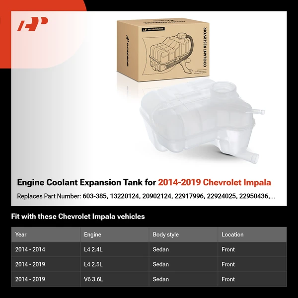 Engine Coolant Expansion Tank for 2014-2019 Chevrolet Impala