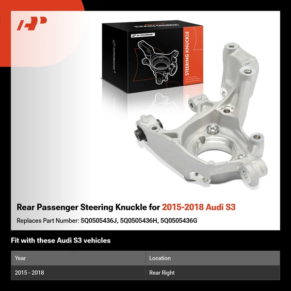 Rear Passenger Steering Knuckle for 2015-2018 Audi S3