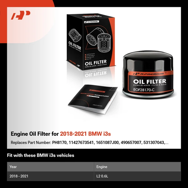 Engine Oil Filter for 2018-2021 BMW i3s