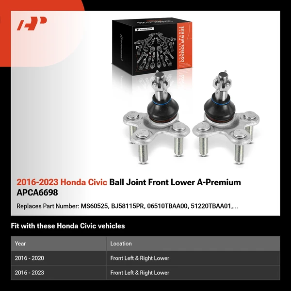 2016-2023 Honda Civic Ball Joint Front Lower A-Premium APCA6698