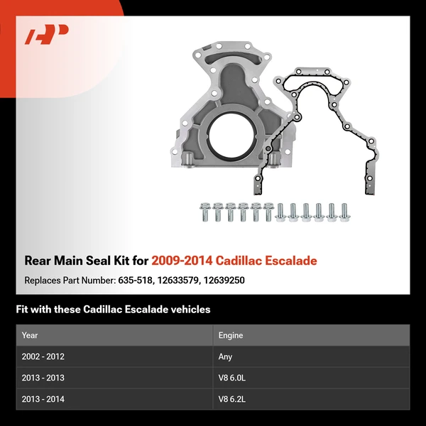 Rear Main Seal Kit for 2009-2014 Cadillac Escalade