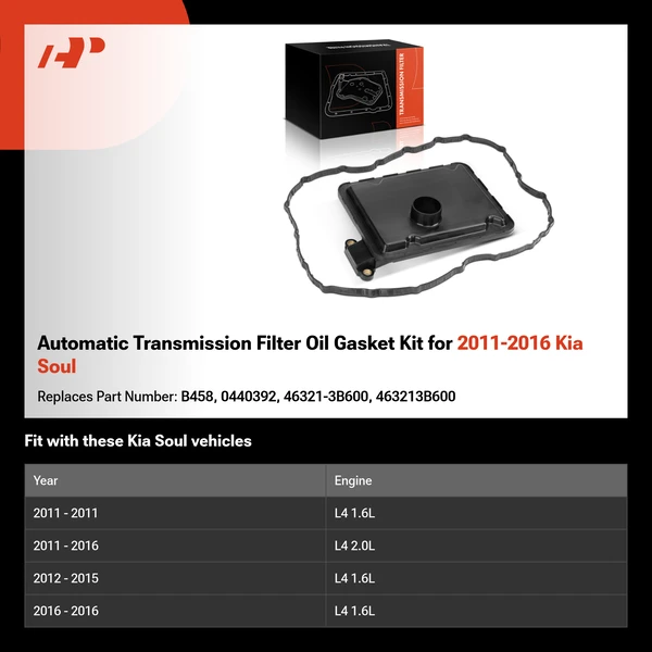 Automatic Transmission Filter Oil Gasket Kit for 2011-2016 Kia Soul