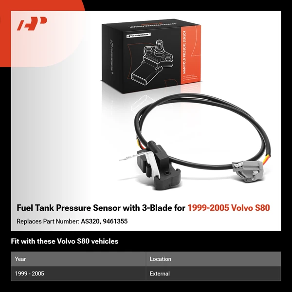 Fuel Tank Pressure Sensor with 3-Blade for 1999-2005 Volvo S80