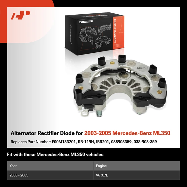 Alternator Rectifier Diode for 2003-2005 Mercedes-Benz ML350