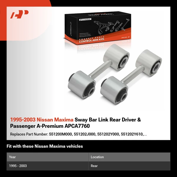 1995-2003 Nissan Maxima Sway Bar Link Rear Driver & Passenger A-Premium APCA7760