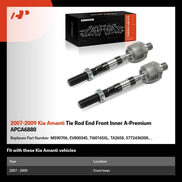 2007-2009 Kia Amanti Tie Rod End Front Inner A-Premium APCA6880