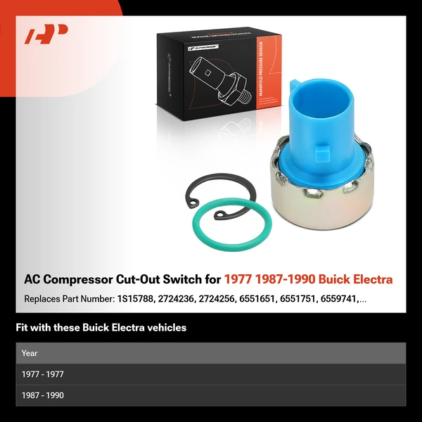 AC Compressor Cut-Out Switch for 1977 1987-1990 Buick Electra