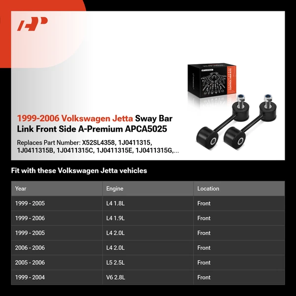 1999-2006 Volkswagen Jetta Sway Bar Link Front Side A-Premium APCA5025